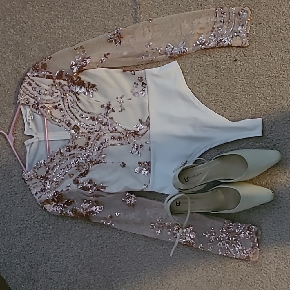 Bundle, New Bodysuit H♡X M, Boston design shoes 7 (used)